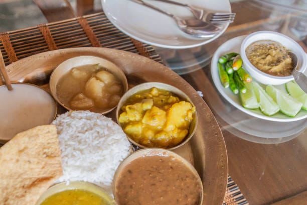 Traditional platter from Assam Assamese Thali , India