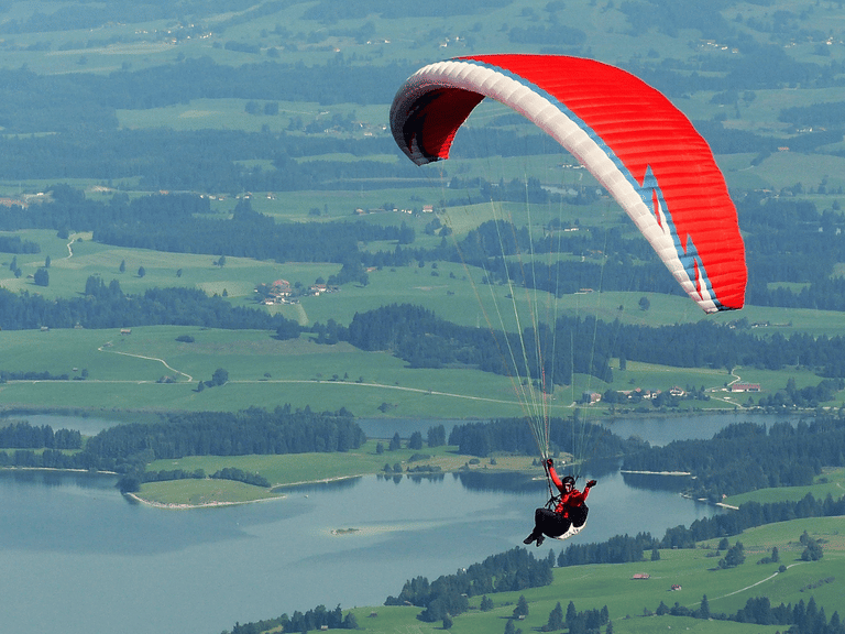 student-paraglides-to-exam