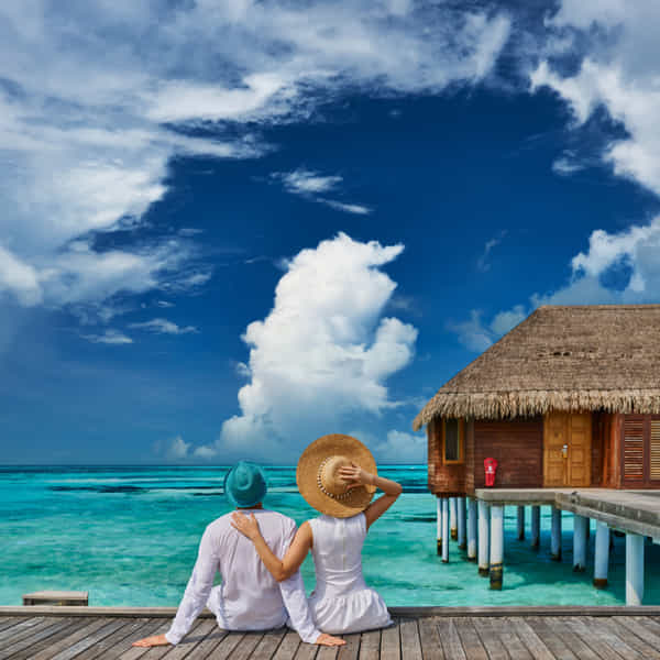 Honeymoon couple in Maldives